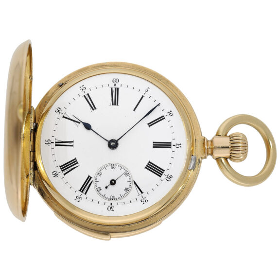 Swiss 18K gold quarter repeating lever precision watch Circa 1880