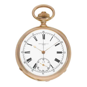 Swiss gold open faced chronograph pocket watch Circa 1890