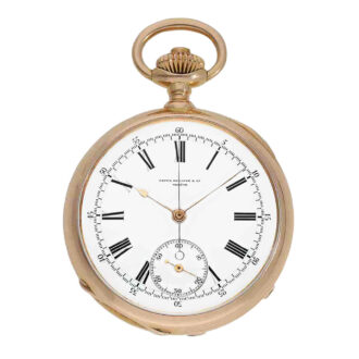 Swiss gold open faced chronograph pocket watch Circa 1890