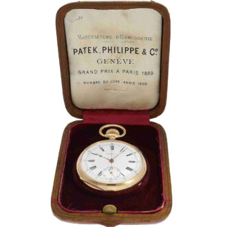 Swiss gold open faced chronograph pocket watch Circa 1890