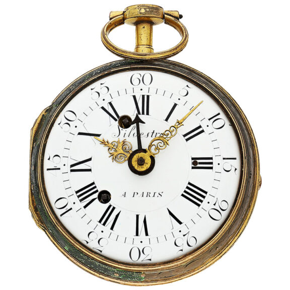Early small French brass coach clock with alarm Circa 1760