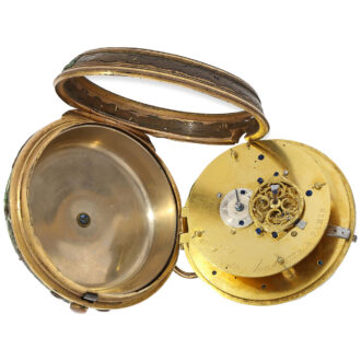 Early small French brass coach clock with alarm Circa 1760