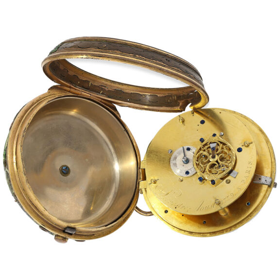 Early small French brass coach clock with alarm Circa 1760 Early small French brass coach clock with alarm Circa 1760