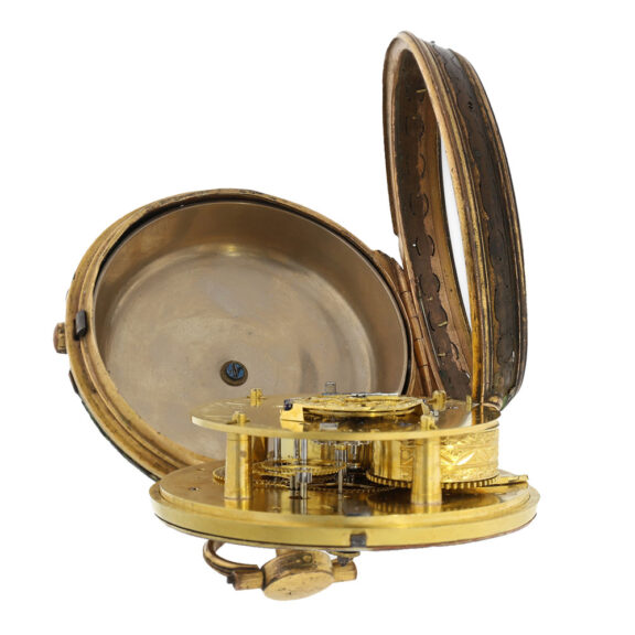 Early small French brass coach clock with alarm Circa 1760 Early small French brass coach clock with alarm Circa 1760