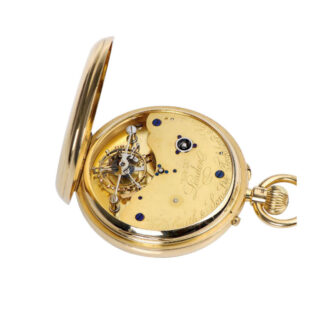 English gold precision watch with tourbillon Circa 1912