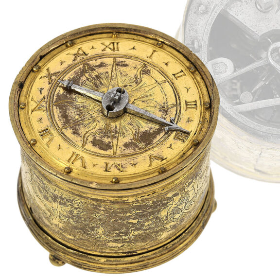 German one handed Renaissance drum clock watch Circa 1500-1550