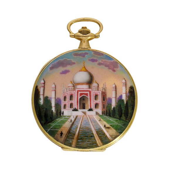 Rare Swiss gold enamel full hunter for the Indian market Circa 1925 Rare Swiss gold enamel full hunter for the Indian market Circa 1925
