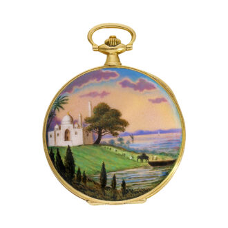 Rare Swiss gold enamel full hunter for the Indian market Circa 1925