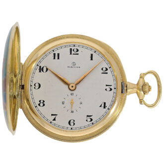 Rare Swiss gold enamel full hunter for the Indian market Circa 1925