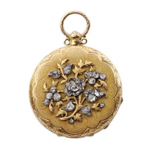Swiss gold watch with cylinder escapment Circa 1880