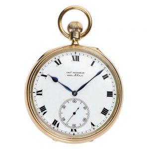 English gold precision watch with six minute tourbillon Circa 1905