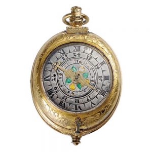 German gilt watch with hour self strike and alarm Circa 1580