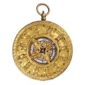 German gilt watch with hour strike and alarm Circa 1570