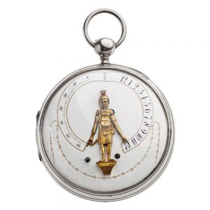 Swiss silver pocket watch with “Bras en l’air” indication Circa 1820
