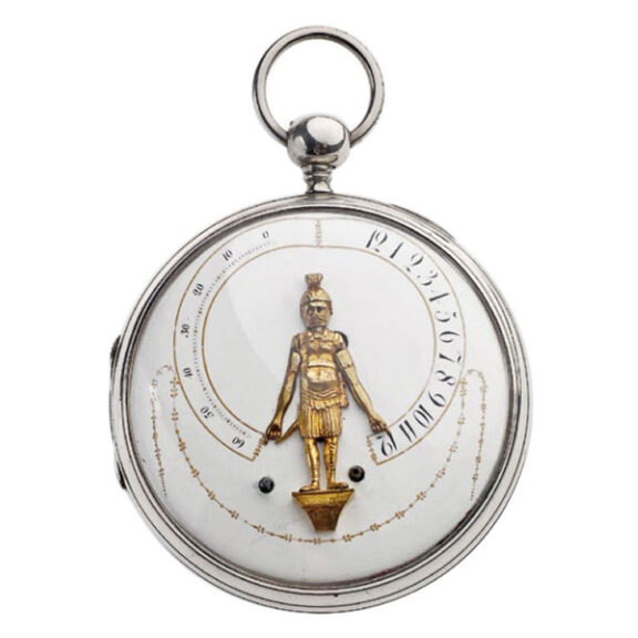 Swiss silver pocket watch with “Bras en l’air” indication Circa 1820