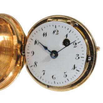 Swiss gold and enamel pear shaped form watch Circa 1790