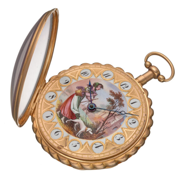 A quarter repeating French verge in a goldcase Circa 1810 A quarter repeating French verge in a goldcase Circa 1810