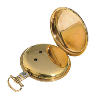 English gold/enamel center seconds duplex watch Circa 1820