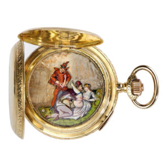 Swiss gold quarter repeating hunting cased watch Circa 1880 Swiss gold quarter repeating hunting cased watch Circa 1880