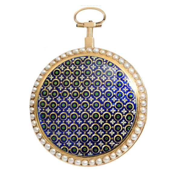French 22k gold and enamel cylinder pocket watch Circa 1785