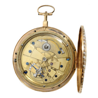 French 22k gold and enamel cylinder pocket watch Circa 1785