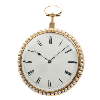 French 22k gold and enamel cylinder pocket watch Circa 1785