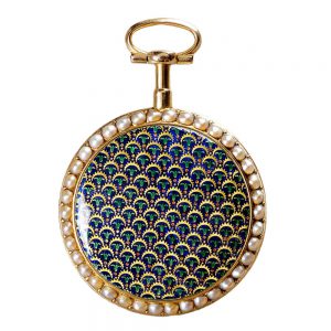 French gold verge watch with matching winding key Circa 1786