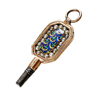 French gold verge watch with matching winding key Circa 1786
