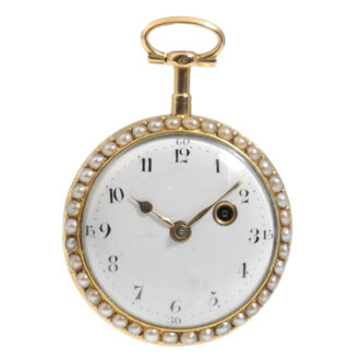 French gold verge watch with matching winding key Circa 1786