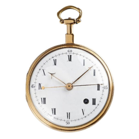 Swiss gold diamond set balance open faced watch Circa 1810