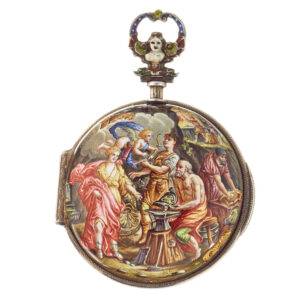 Large Austrian verge with date and automaton Circa 1820