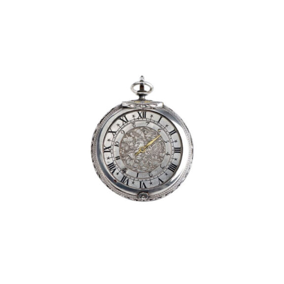French silver one handed alarm coach clock Circa 1635 French silver one handed alarm coach clock Circa 1635