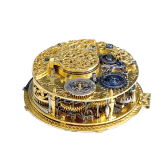 French silver one handed alarm coach clock Circa 1635 French silver one handed alarm coach clock Circa 1635