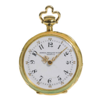 Swiss 18 carat gold pendant watch with brooch Circa 1899
