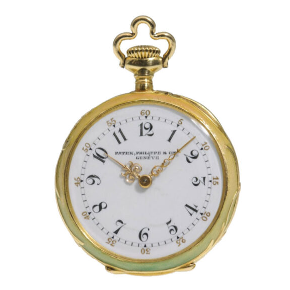 Swiss 18 carat gold pendant watch with brooch Circa 1899 Swiss 18 carat gold pendant watch with brooch Circa 1899