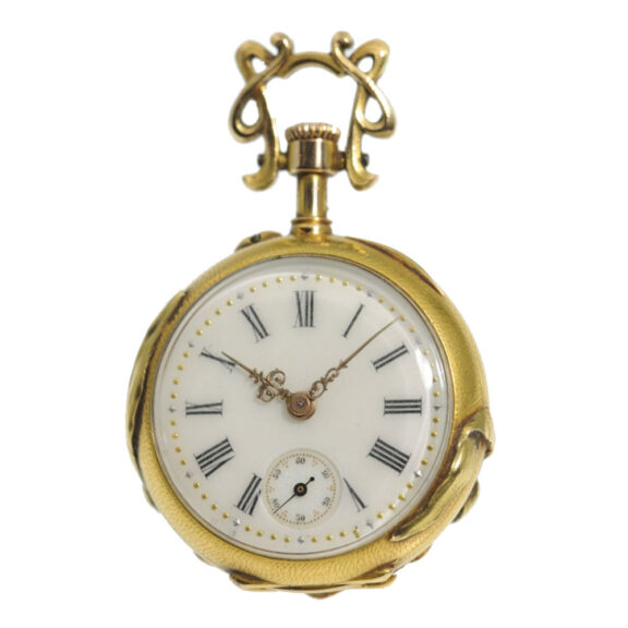 Swiss Art Nouveau pendant watch with nine pearls Circa 1900 Swiss Art Nouveau pendant watch with nine pearls Circa 1900