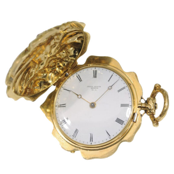 Swiss gold, shape of a leave cylinder watch Circa 1880 Swiss gold, shape of a leave cylinder watch Circa 1880