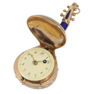 Exquisite Swiss gold mandolin form watch Circa 1800
