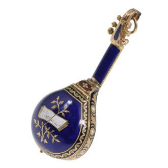 Exquisite Swiss gold mandolin form watch Circa 1800