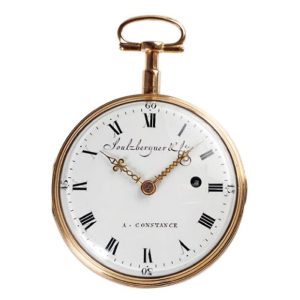 German gold verge watch with 8 day going train Circa 1790