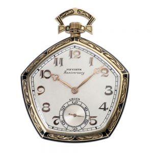American precision watch with hand engraved solid gold movement Circa 1924