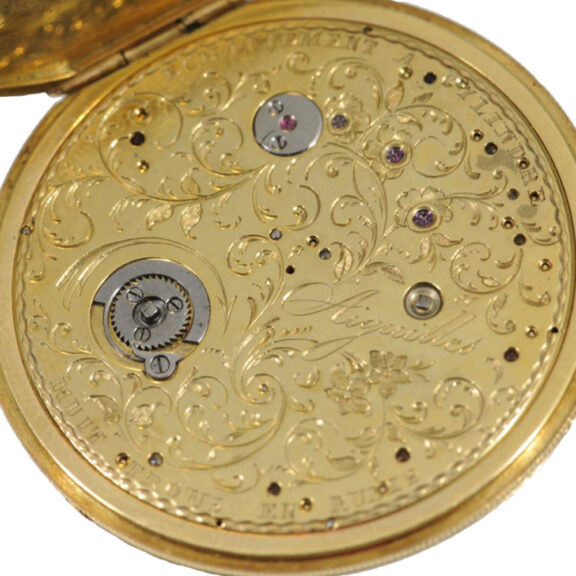 Swiss gold and lavishly decorated enamel watch Circa 1830 Swiss gold and lavishly decorated enamel watch Circa 1830