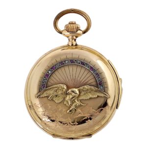 Swiss gold minute repeating hunting cased watch Circa 1880