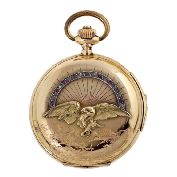 Swiss gold minute repeating hunting cased watch Circa 1880