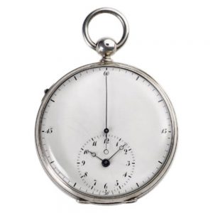 French silver watch with regulator dial and jumping centre seconds Circa 1820
