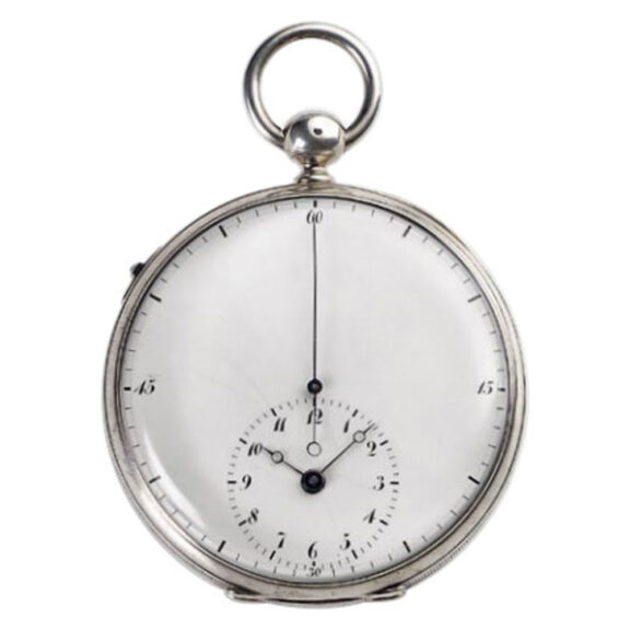 French silver watch with regulator dial and jumping centre seconds Circa 1820