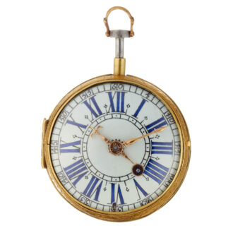 A French verge oignon quarter repeater in a gilt case Circa 1690
