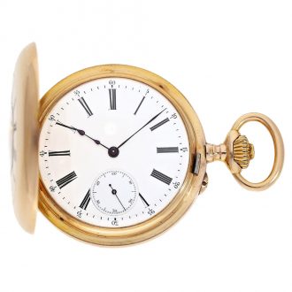 French 18 carat gold half hunting cased lever watch Circa 1890
