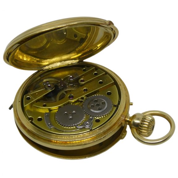 French 18 carat guilloché gold hunting cased lever watch Circa 1835 French 18 carat guilloché gold hunting cased lever watch Circa 1835