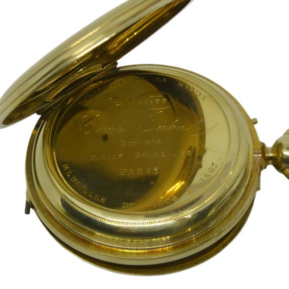 French 18 carat guilloché gold hunting cased lever watch Circa 1835 French 18 carat guilloché gold hunting cased lever watch Circa 1835